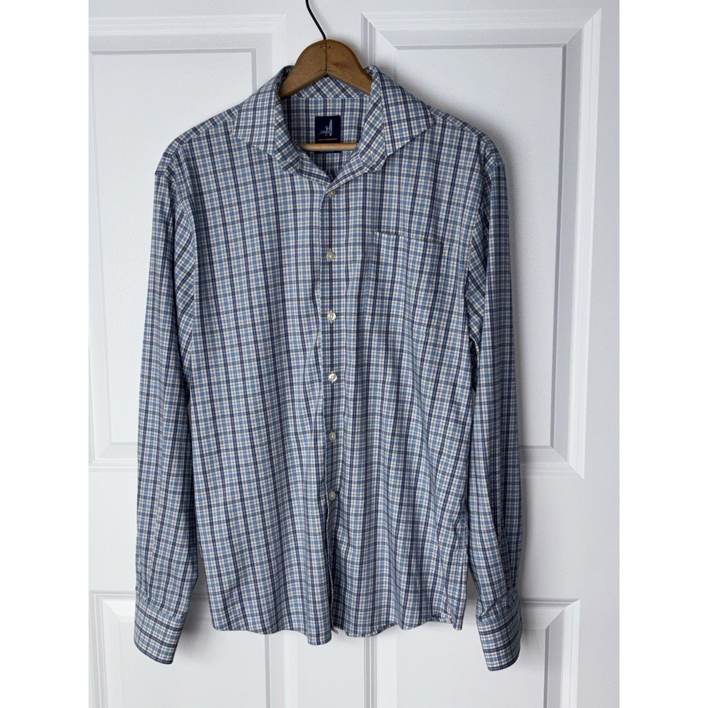 Johnnie O Prep Formance Long Sleeve Button Down Plaid Shirt Men M 0027